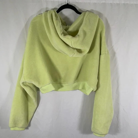 Urban Outfitters BDG Hoodie Women's Large Yellow Green Cropped 1/4 Zip - Picture 7 of 7
